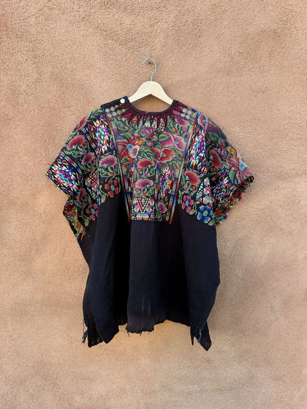Guatemalan Embroidered Textile Poncho - as is