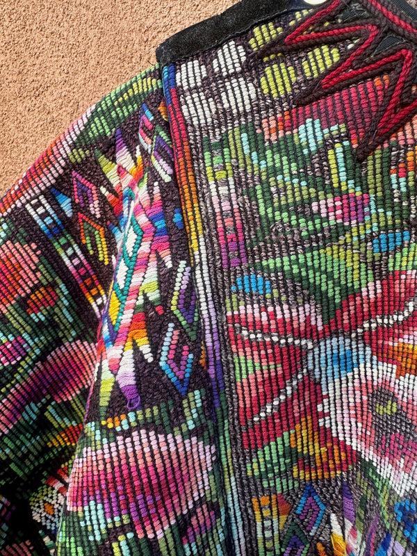 Guatemalan Embroidered Textile Poncho - as is
