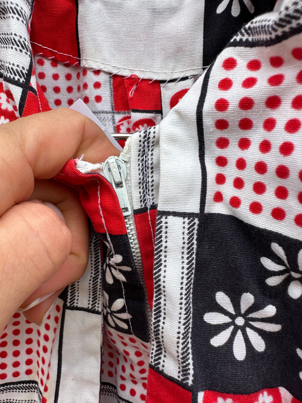 Patchwork Print 1960's Romper
