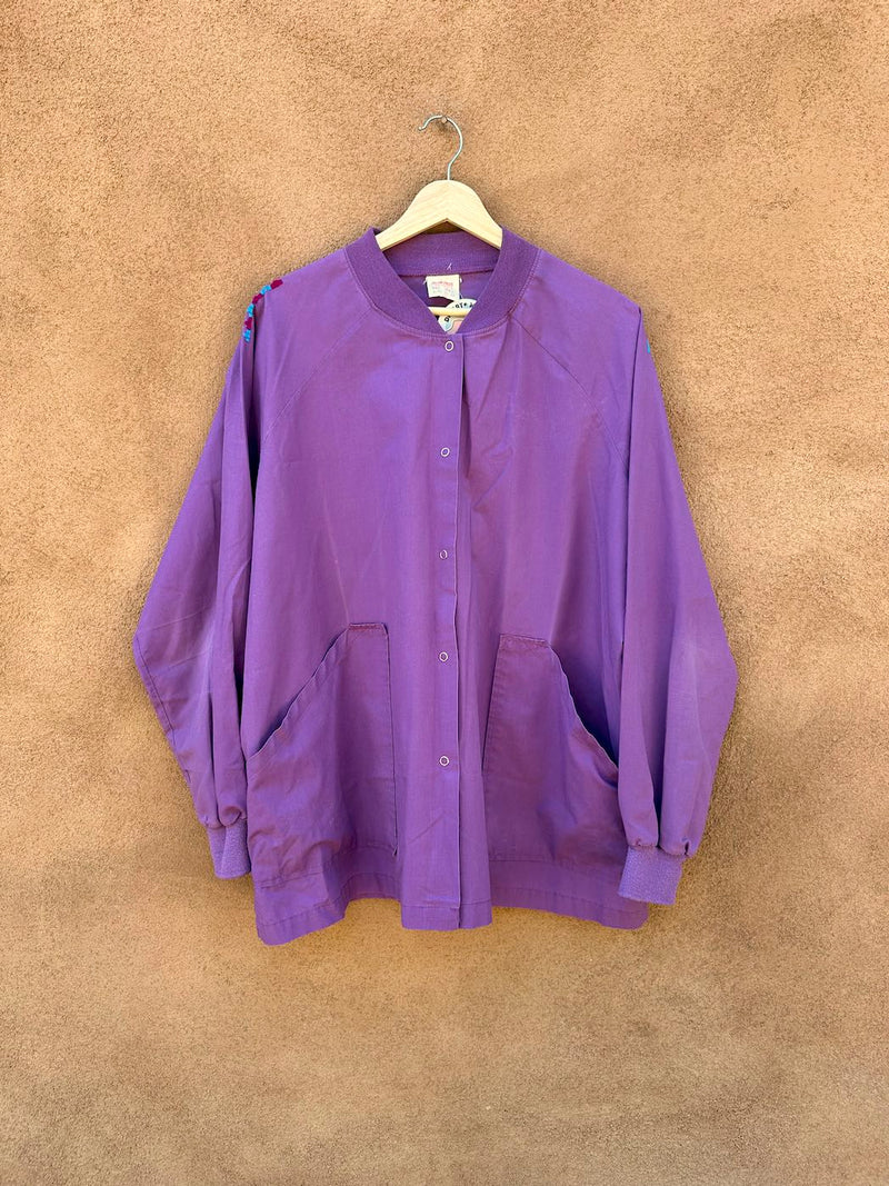 Violet Embroidered Snap Jacket