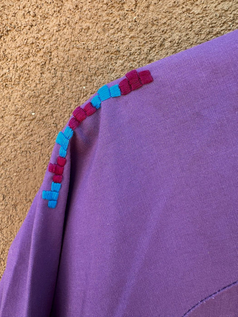 Violet Embroidered Snap Jacket