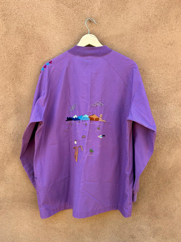 Violet Embroidered Snap Jacket