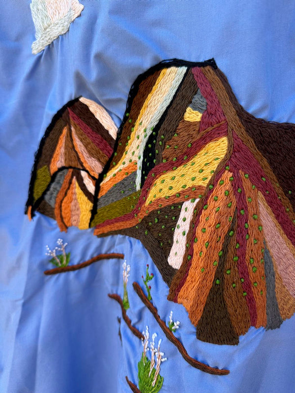 Embroidered Mountains Snap Jacket