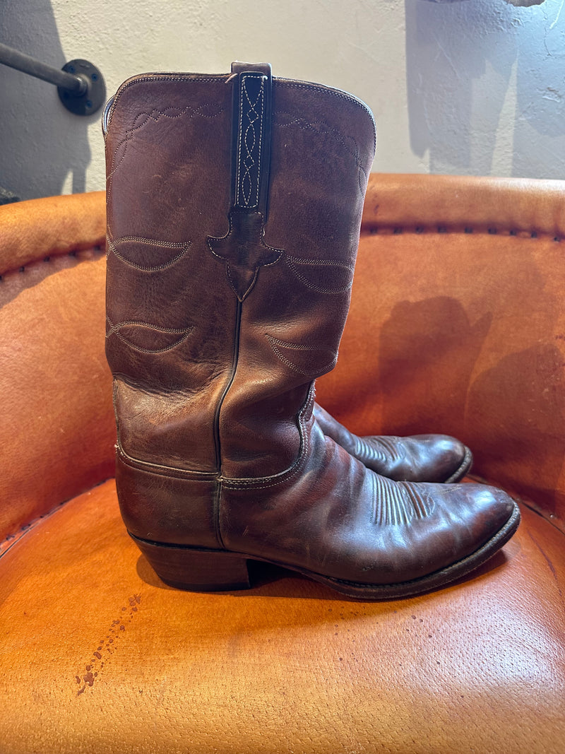 Brown Lucchese Western Leather Boots - 12D