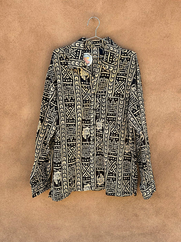 African Print Long Sleeve Shirt