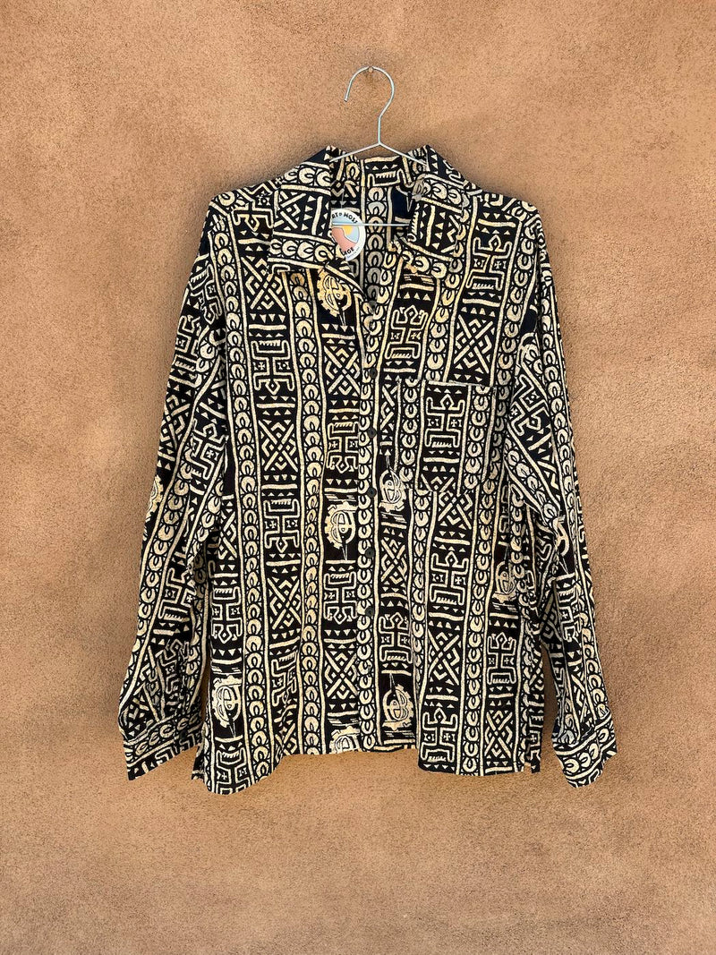 African Print Long Sleeve Shirt