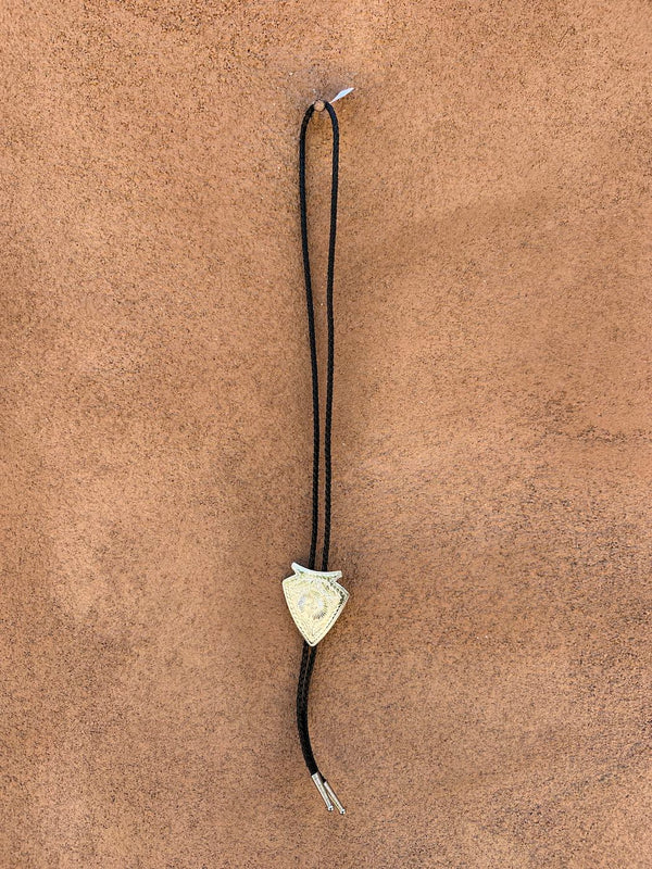 Arrowhead with Feathers & Spiral Bolo Tie