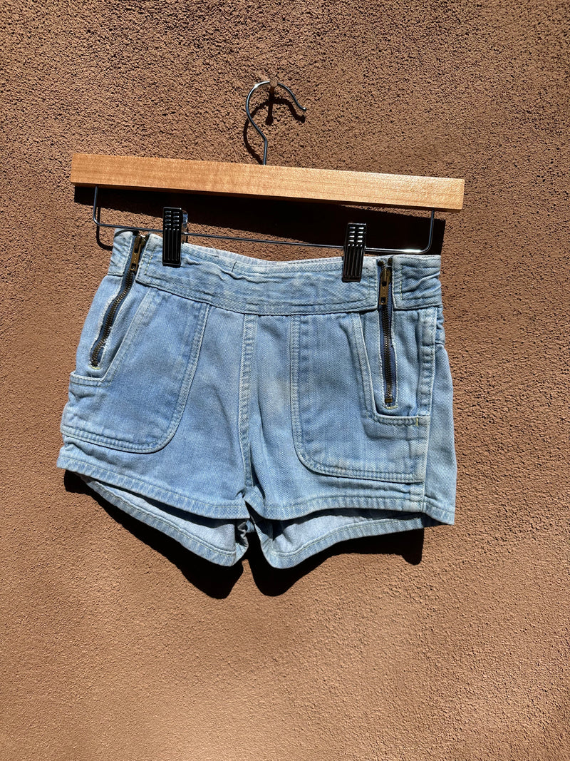 1970's Lerner Shops Teeny Tiny Denim Shorts - Kids 12