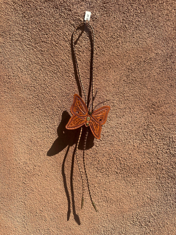 Leather Butterfly Bolo Tie