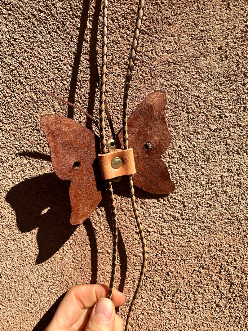 Leather Butterfly Bolo Tie