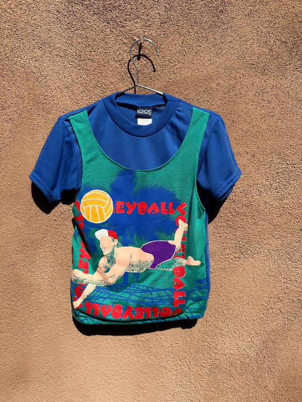 Kid's 80's Volleyball Tee (Blue)