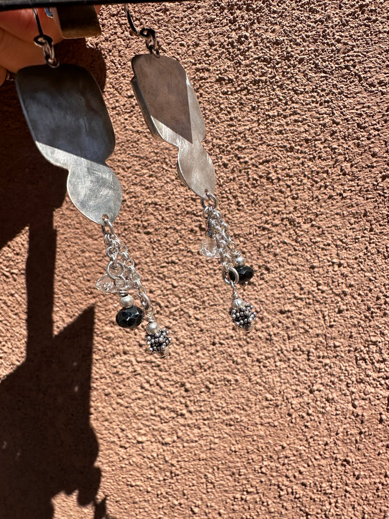 Merlinite & Onyx Sterling Silver Earrings