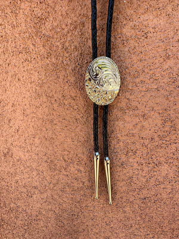 Silver and Gold Bolo Tie