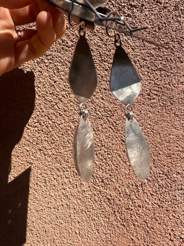 Rhodochrosite & Onyx Sterling Silver Earrings