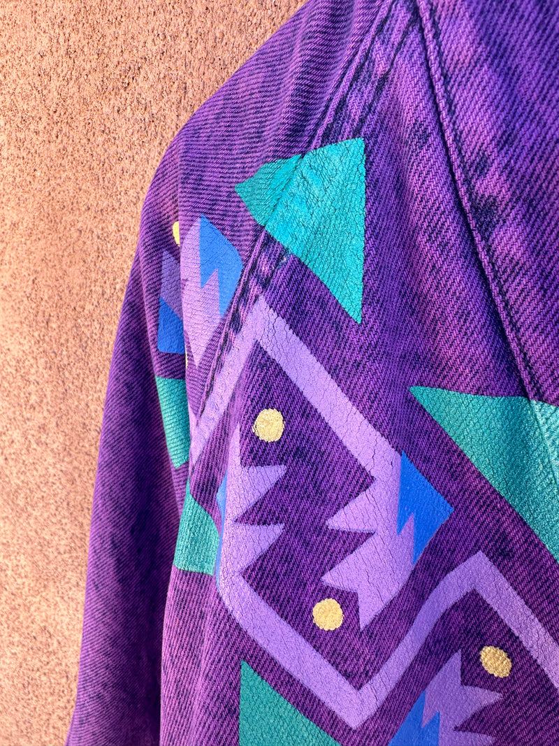 Purple Sundance Southwest Style Open Denim Overcoat
