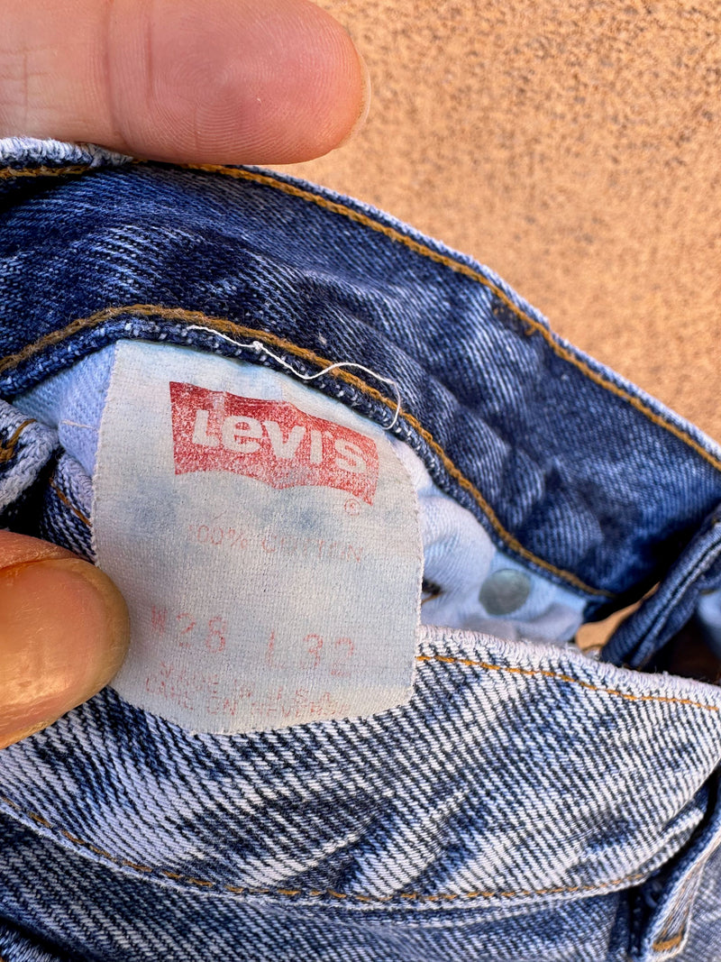 Acid Wash Levi's Jeans, Made in USA, Waist: 26