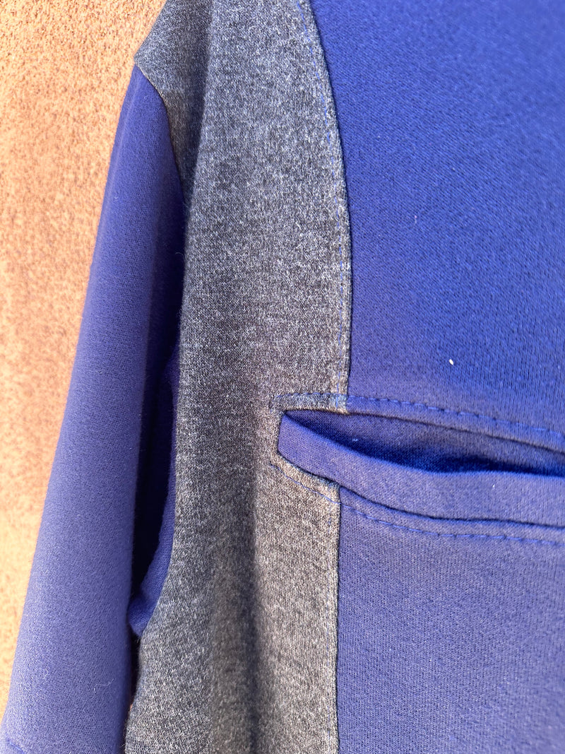 Short Sleeve Pocketed Sweatshirt Navy/Dark Gray