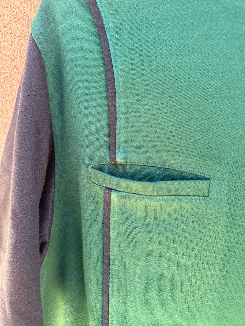 Short Sleeve Pocketed Sweatshirt Forest Green/Black