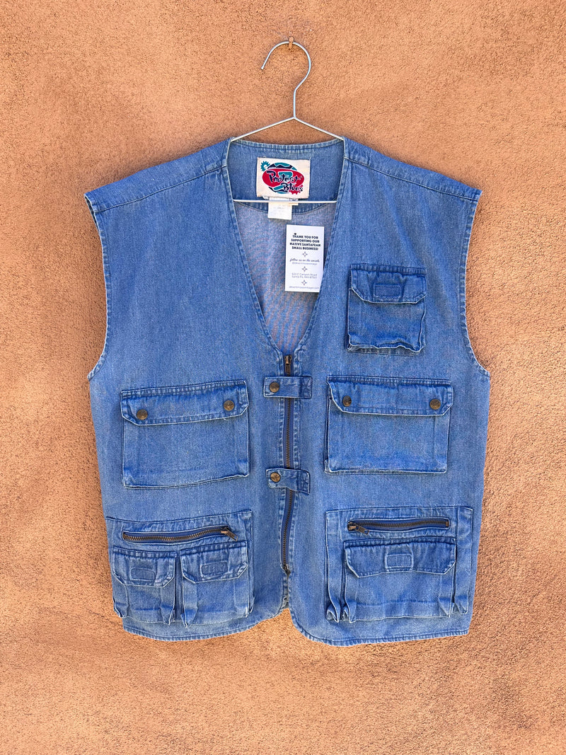 Protest Blues Multi-Pocket Denim Vest