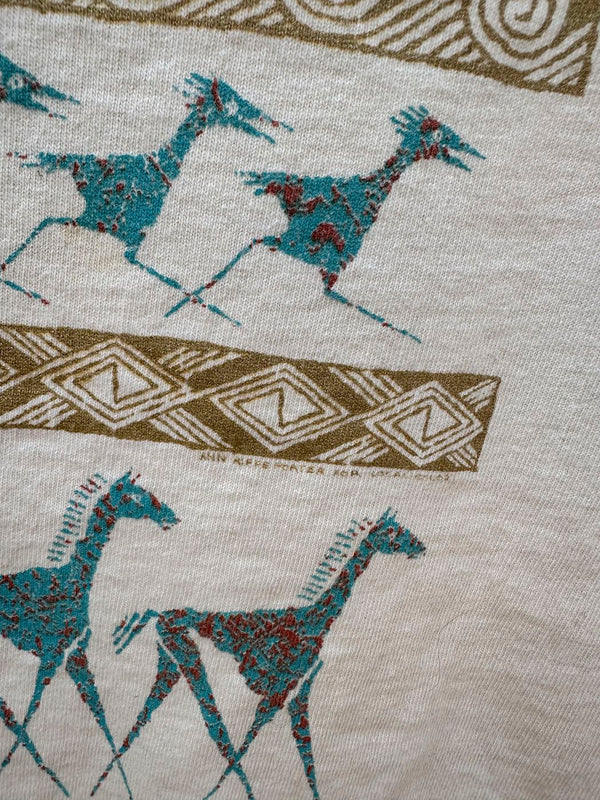 Cave Drawing Long Sleeve T-shirt - Man, Roadrunner, Horse