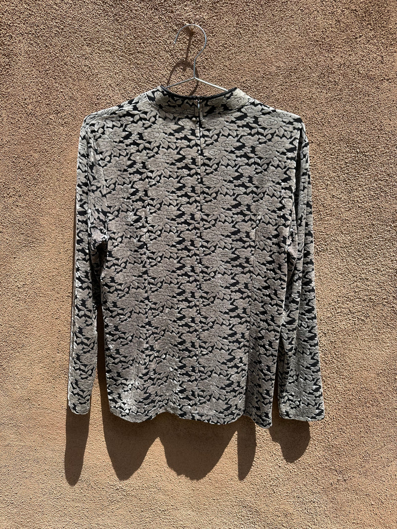 90's Velvet Burn Out Blouse