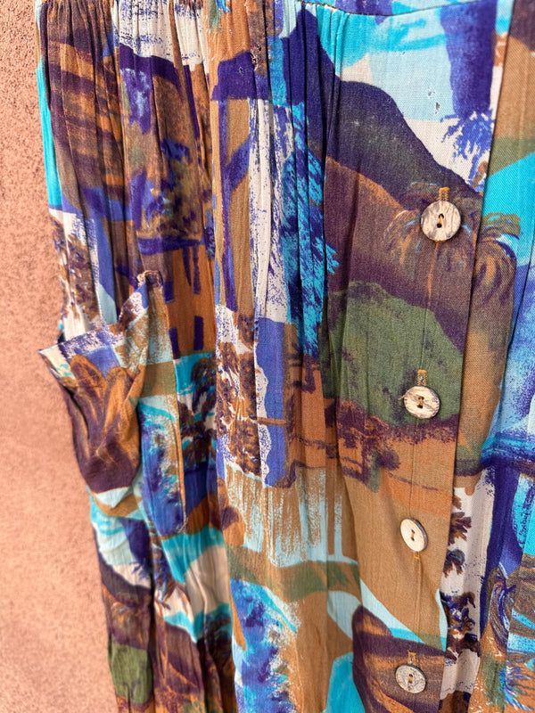 Timbuktu Station Abstract Print Dress with Pockets