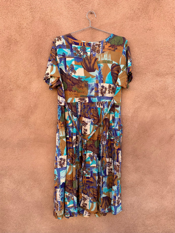 Timbuktu Station Abstract Print Dress with Pockets