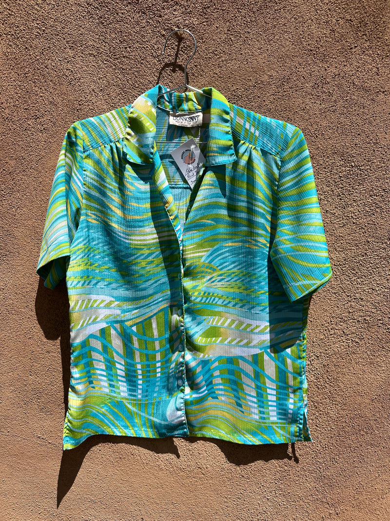 Palm Leaf Print Donnakenny Summer Blouse