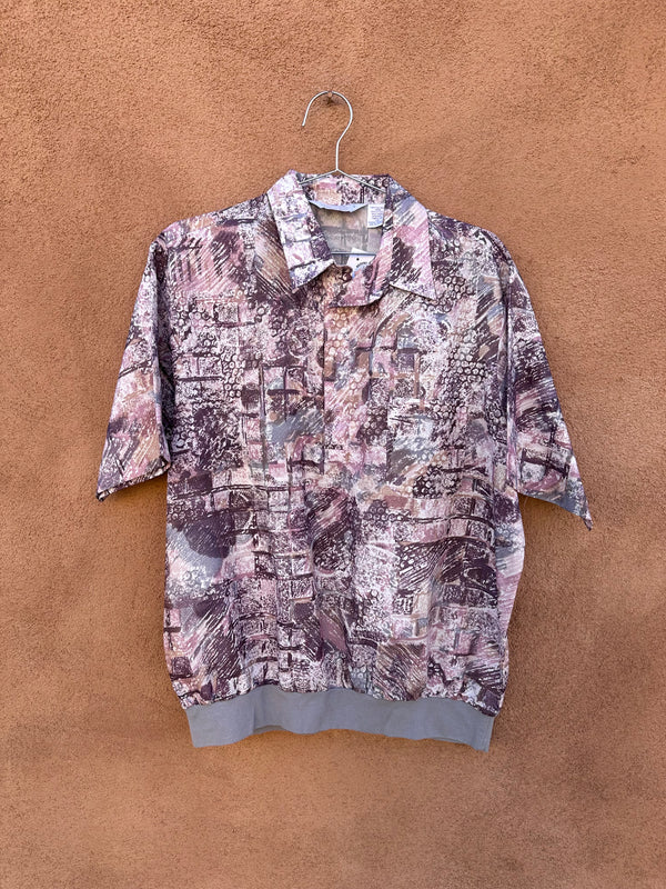 80's Abstract Mauve Top by Rialo