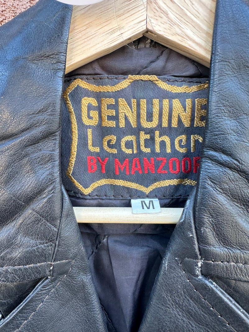 Cropped Biker Jacket by Manzoor - Medium but fits Small