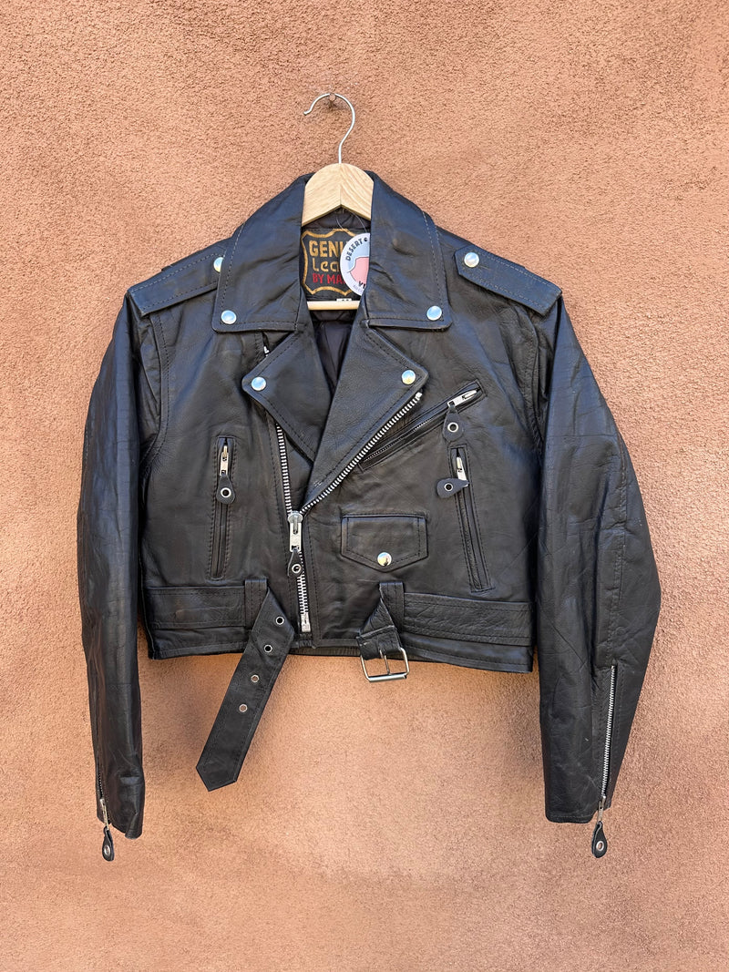 Cropped Biker Jacket by Manzoor - Medium but fits Small
