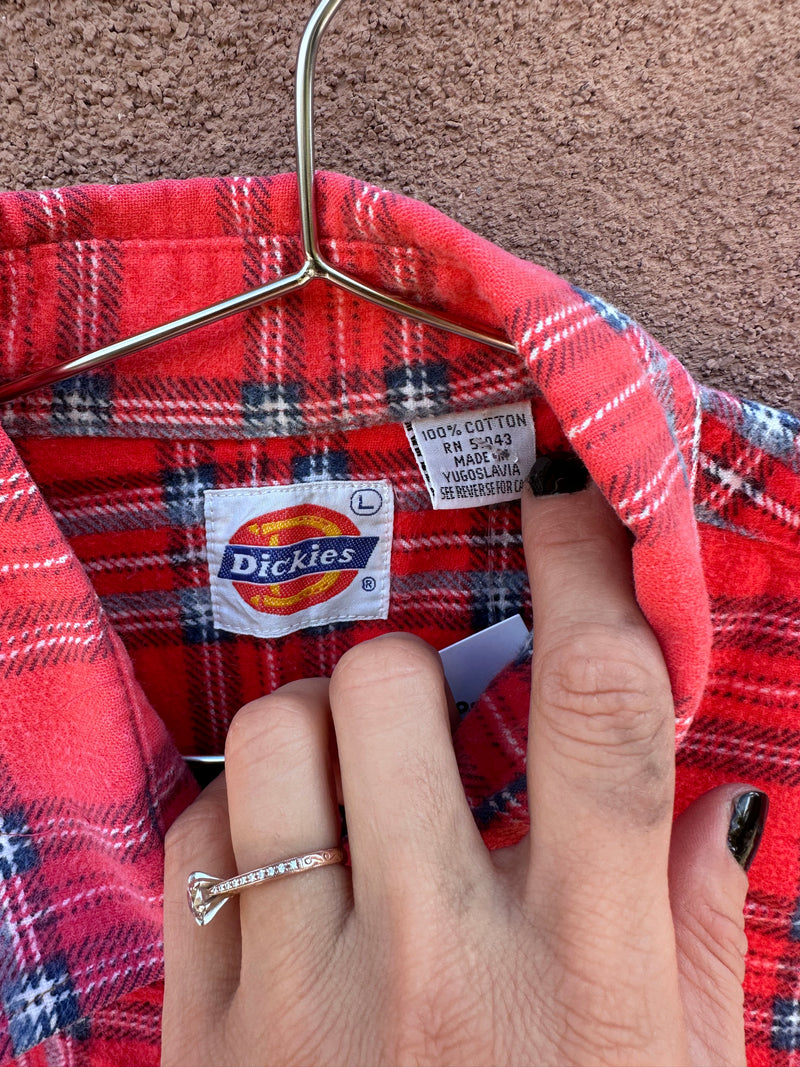 80's Dickies Fleece Plaid Shirt