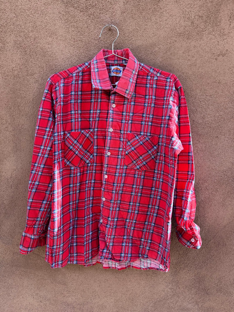 80's Dickies Fleece Plaid Shirt