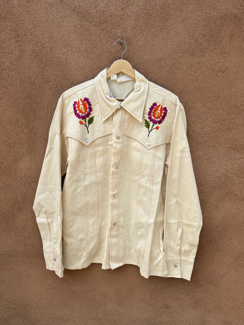 1960's Mary Vi Bordados Cotton Sanforized Shirt