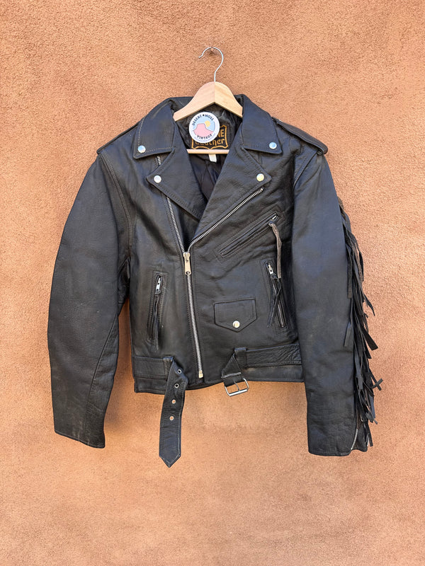 Men's Size 36 Fringe Genuine Leather Biker Jacket