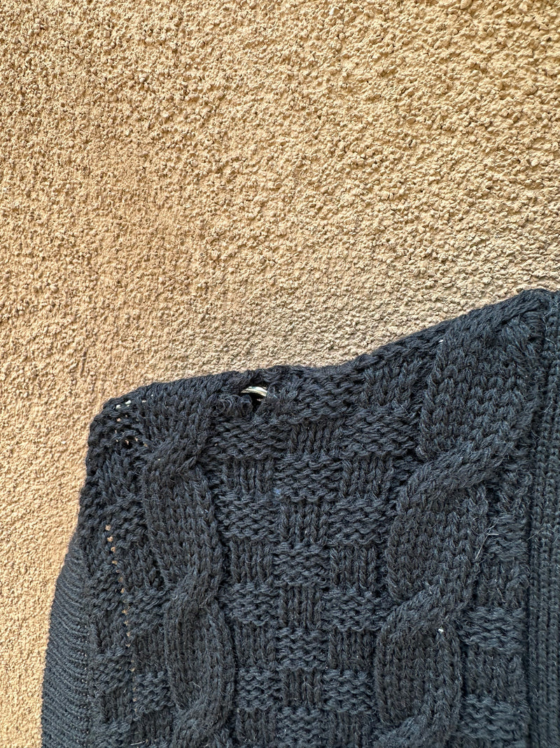 Black Cable Knit Cardigan Vest by Pendleton