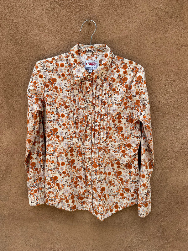 Floral Roper Western Blouse - Small
