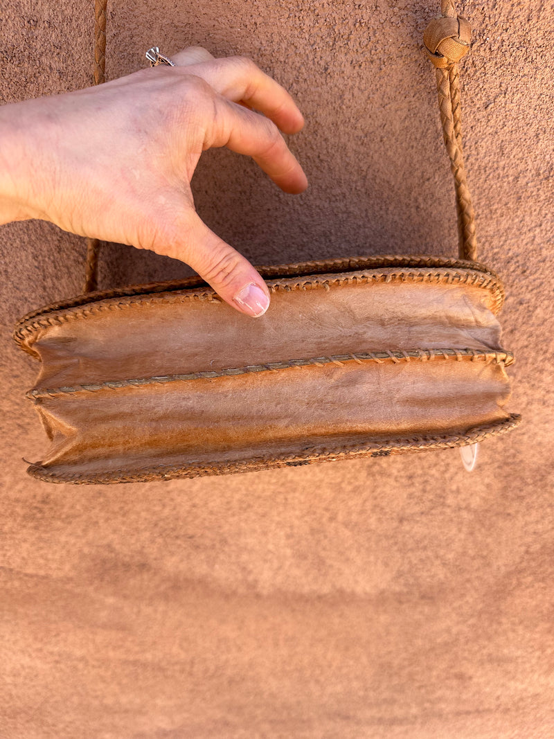 Snakeskin & Leather Purse with Braided Leather Strap