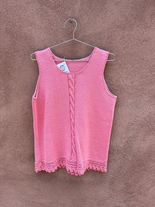 Pink Cotton Sweater Vest