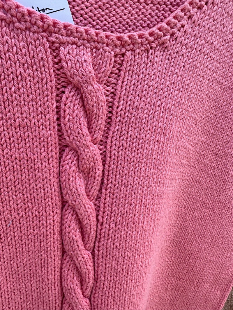 Pink Cotton Sweater Vest