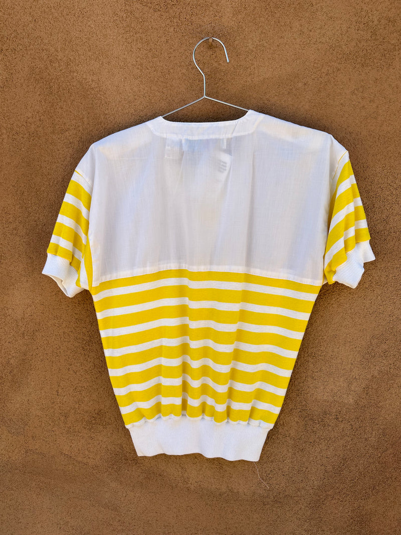 Gitano Yellow and White Top with Snap Shoulders