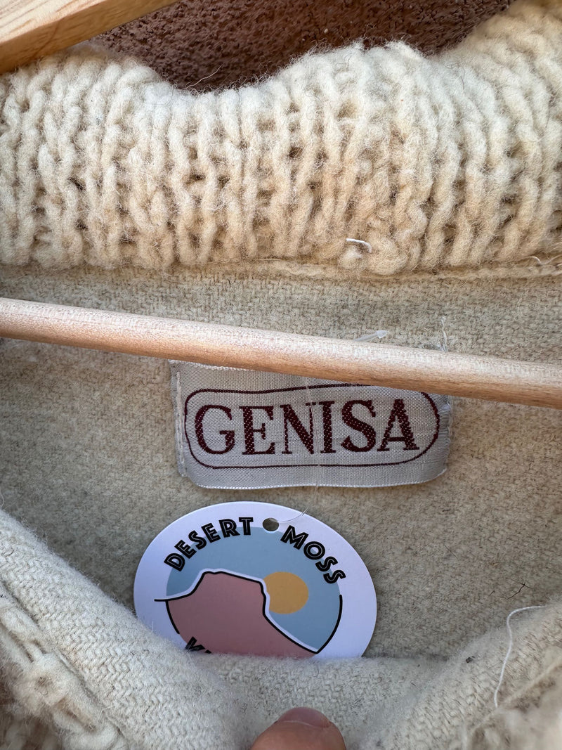 80's Genisa Wool Poncho with Cowl Neck - as is