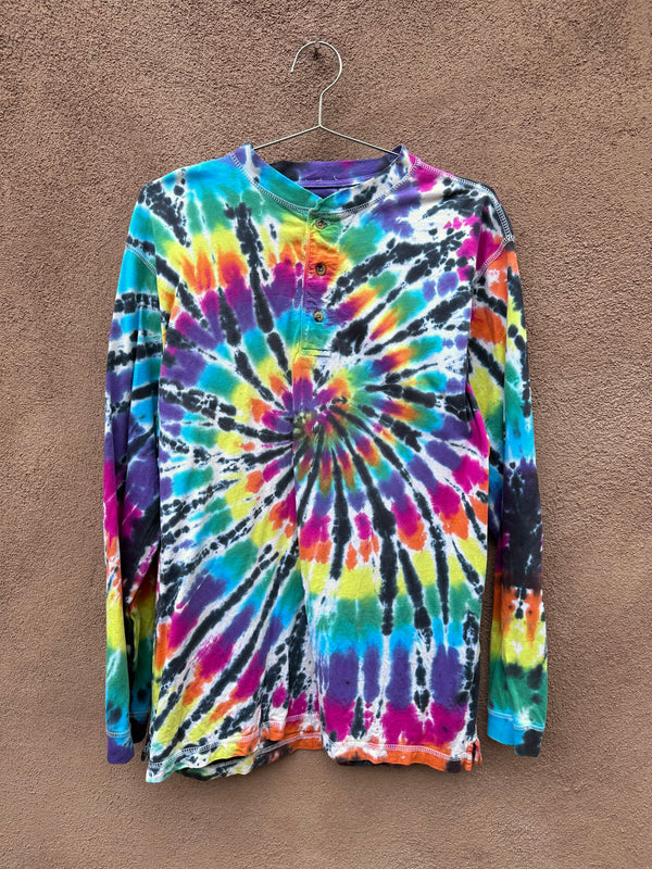 Long Sleeve Tie Dye Henley