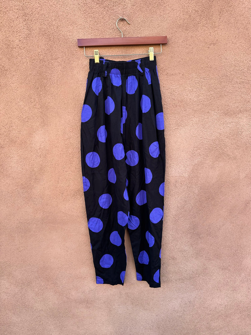 Purple and Black Polka Dot Pants by Tracy Evans