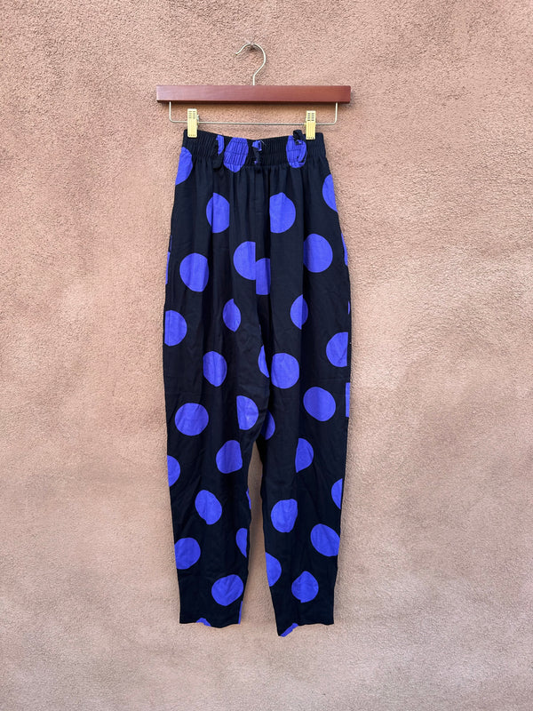Purple and Black Polka Dot Pants by Tracy Evans