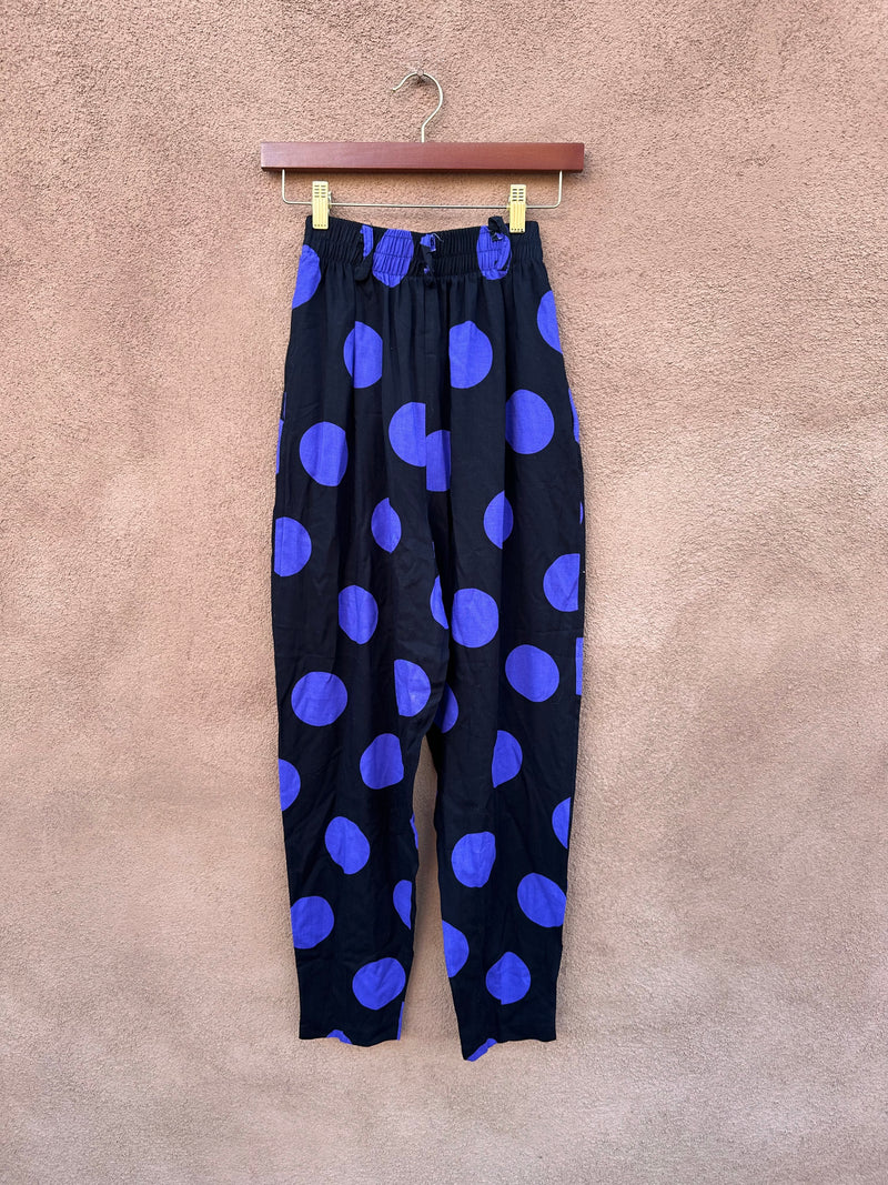 Purple and Black Polka Dot Pants by Tracy Evans