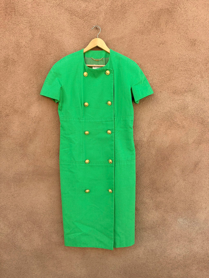 Vintage Green Celine Paris Temeraire 000578 Cotton Dress - Made in France DESERT MOSS VINTAGE Vintage Green Celine Paris Temeraire 000578 Cotton Dress - Made in France DESERT MOSS VINTAGE