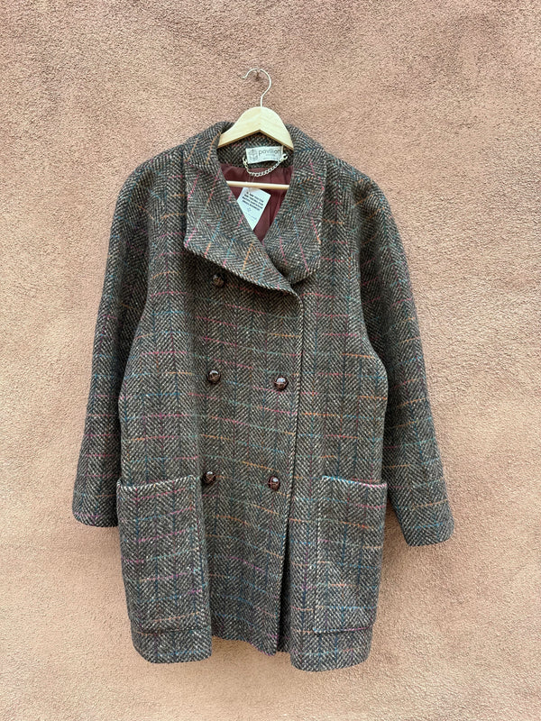 Plaid Confetti Color and Gray/Tan Overcoat by Pavilion Petite