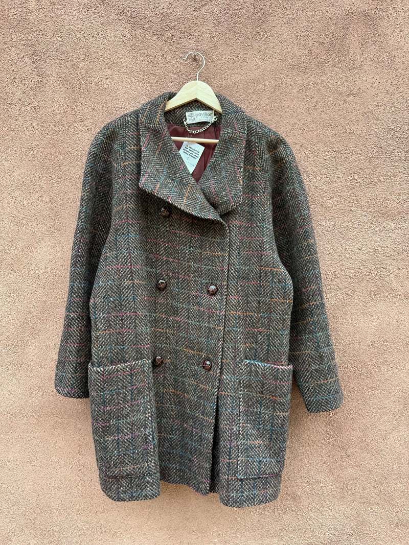 Plaid Confetti Color and Gray/Tan Overcoat by Pavilion Petite