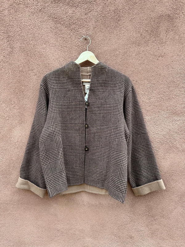 Reversible L.L. Bean Houndstooth Wool Blend Jacket Small